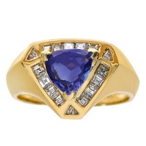 1.00 Carat Tanzanite & 0.65 Carat Diamond Ring
